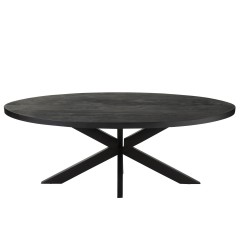 DINING TABLE OVAL MANGO WOOD BLACK 210 